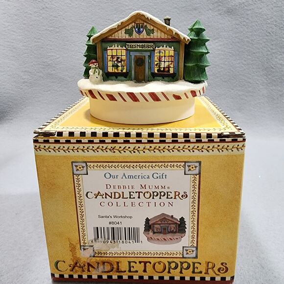 Our America Gift SANTA'S WORKSHOP #8041 By Debbie Mumm Candle Topper Collection - Picture 11 of 13